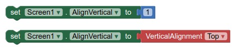 Old vertical alignment blocks versus new vertical alignment blocks
